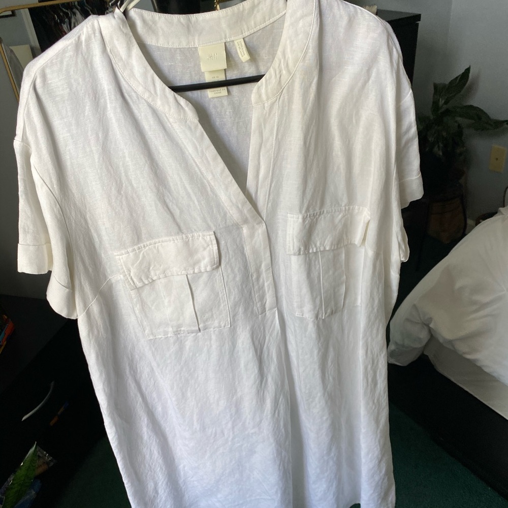 Linen tshirt dress